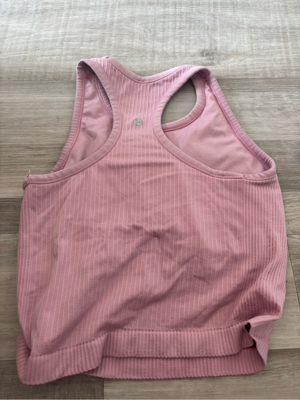 Women’s Ribbed Racerback Tank Top - Pink - Picture 2 of 4